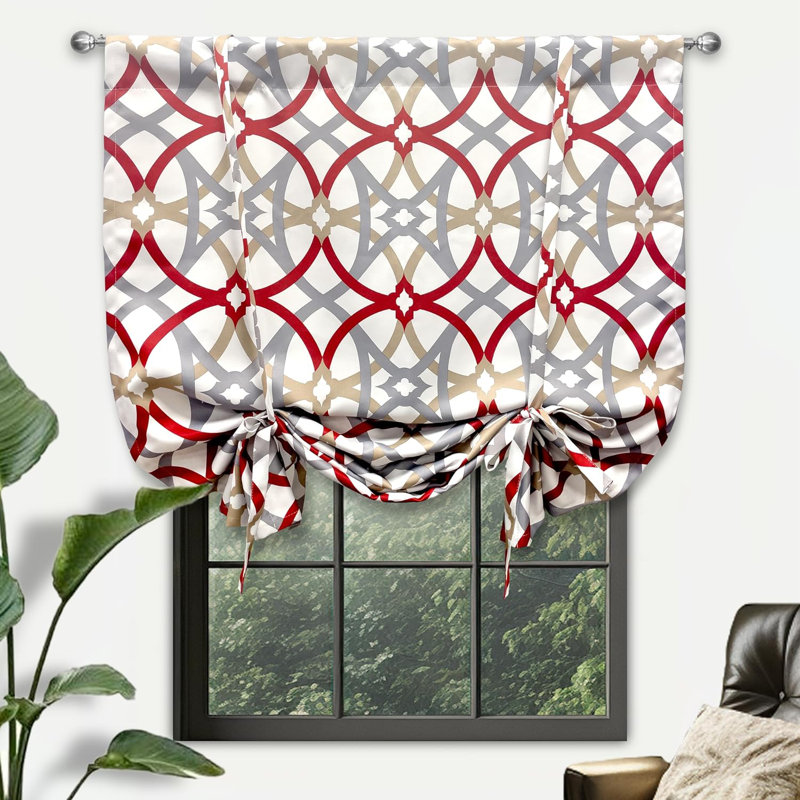 Halton Blackout Curtain Single Panel, Red/Gray, 45" W x 63" L