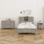 Ensemble de chambre à coucher 3 pièces avec lit plateforme, table de chevet et commode Farmhouse-69918004