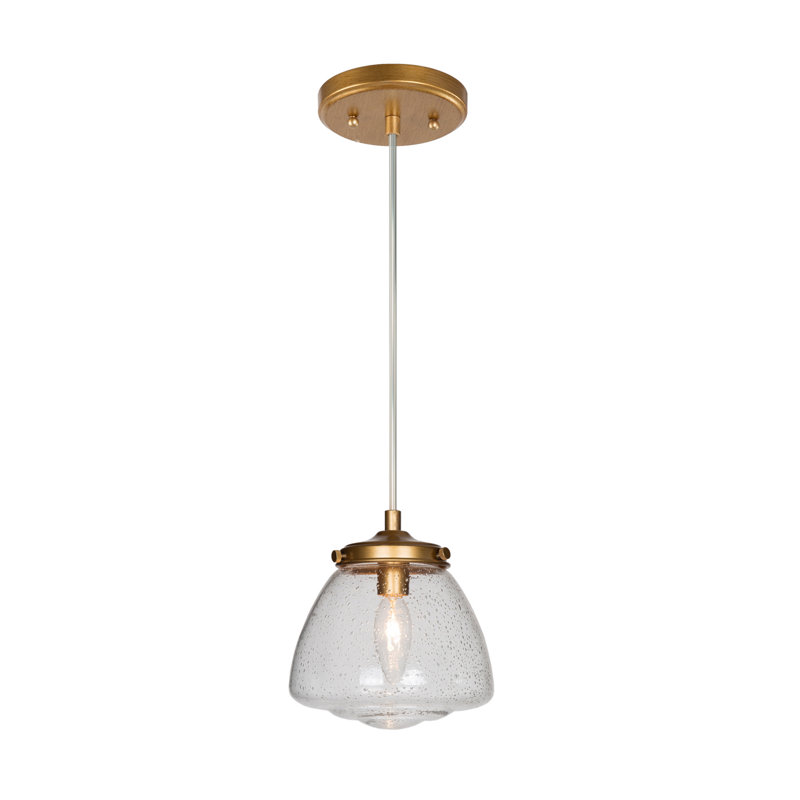 Luminaire à pédale 1 lumière doré Ristic avec abat-jour en verre bullé Ristic