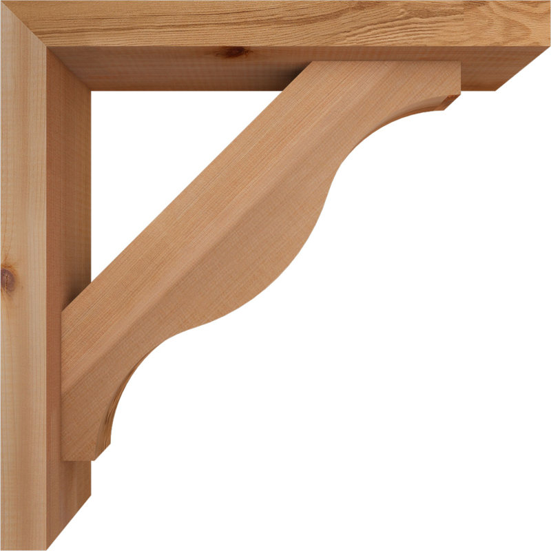 Support Funston Block avec support décalé, 18 po x 18 po, Cèdre rouge occidental de l 3 1/2 po (lisse)