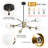 Asumi 8 - Light Modern Sputnik Linear Chandelier With Milky White Glass Shade-1298739264