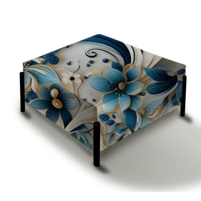 Nautical Allure Paisley Pattern VIII - Paisley Large Square Ottoman
