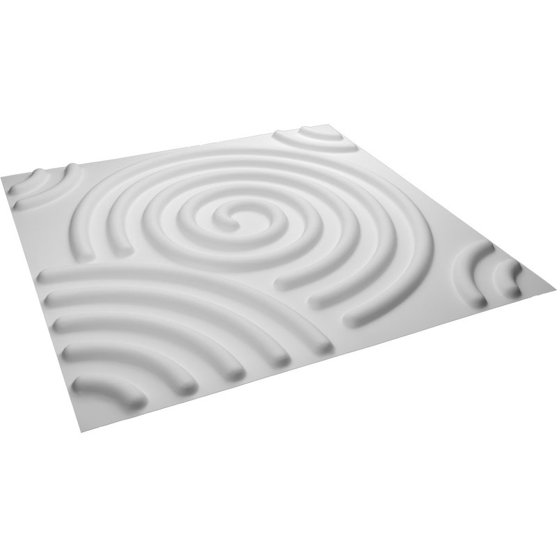 White Textured PVC 3D Decorative Wall Panels, 19.63" x 19.63"