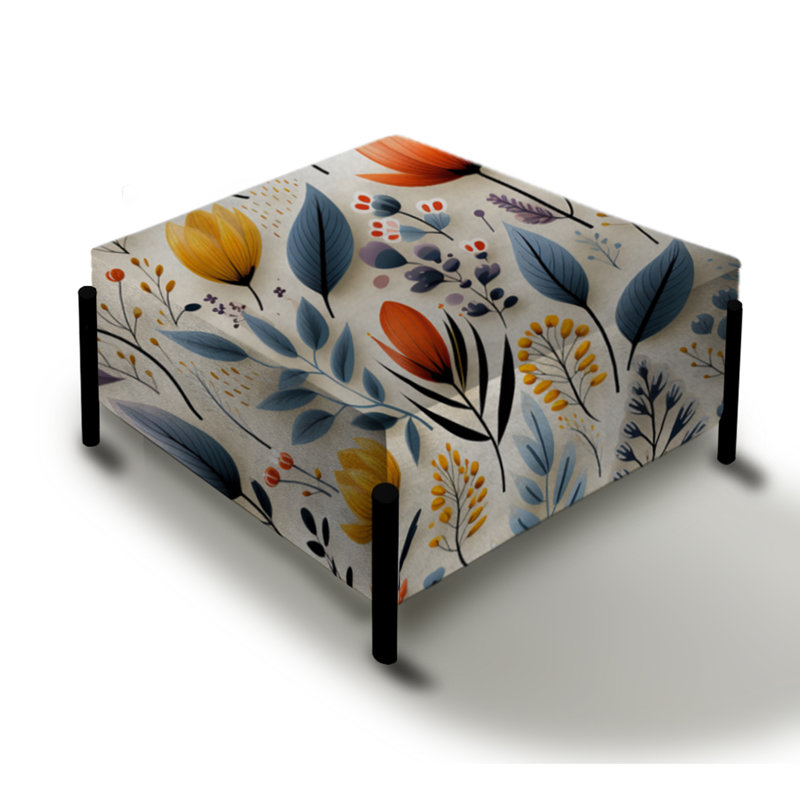 Minimaliste Radiant Blossom Serenity V - grand repose-pieds carré floral
