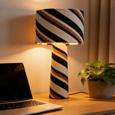 Creative Vintage Handmade Cotton Fabric Table Lamp Modern Minimalist Large Table Lamp