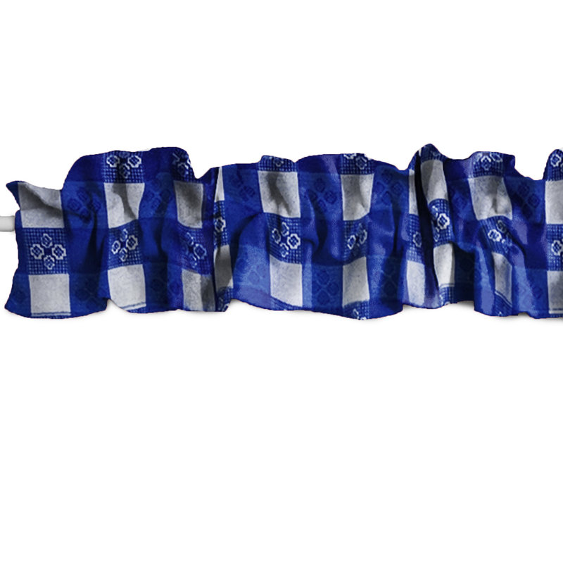 Cantonnière en popeline, Bleu royal, L 5 po x L 58 po