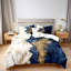 Literie Orylavena en microfibre à motif marbre bleu marine, blanc et or avec 2 taies d'oreiller, format King, 3 pièces (garnitures non comprises)-130162096-130700718