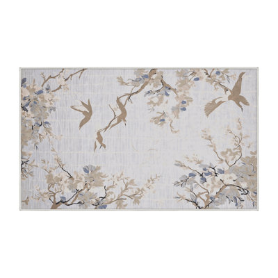 Tapis blanc lavable à la machine