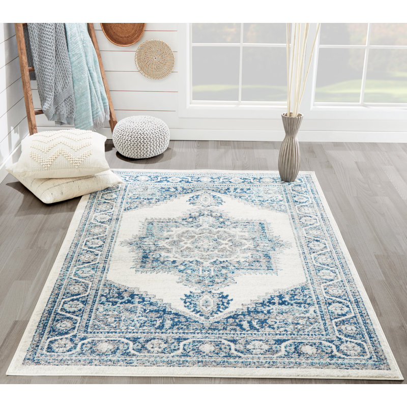 Tapis oriental bleu St. Nicholas, Rectangle 9 pi 3 po x 12 pi 6 po