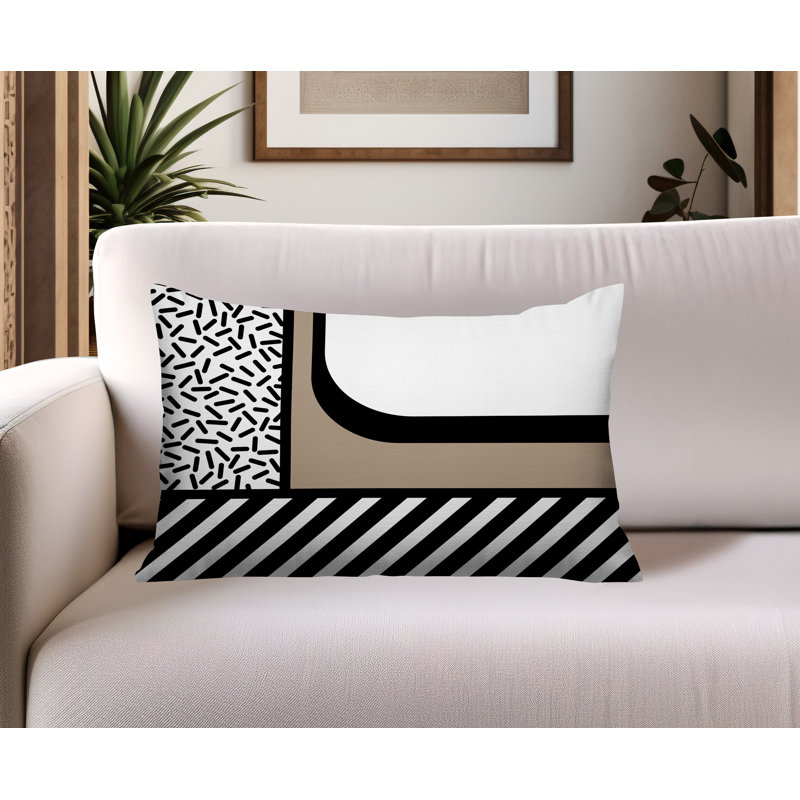 Oreiller rectangulaire réversible intérieur / extérieur Jazzo, Rectangulaire H 14 po x l 20 po, Beige