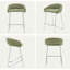Norden Home Bar Stools Chenille Modern Simple Counter Chairs with Silver Metal Legs for Home Bar Pub Restaurant-1771029933