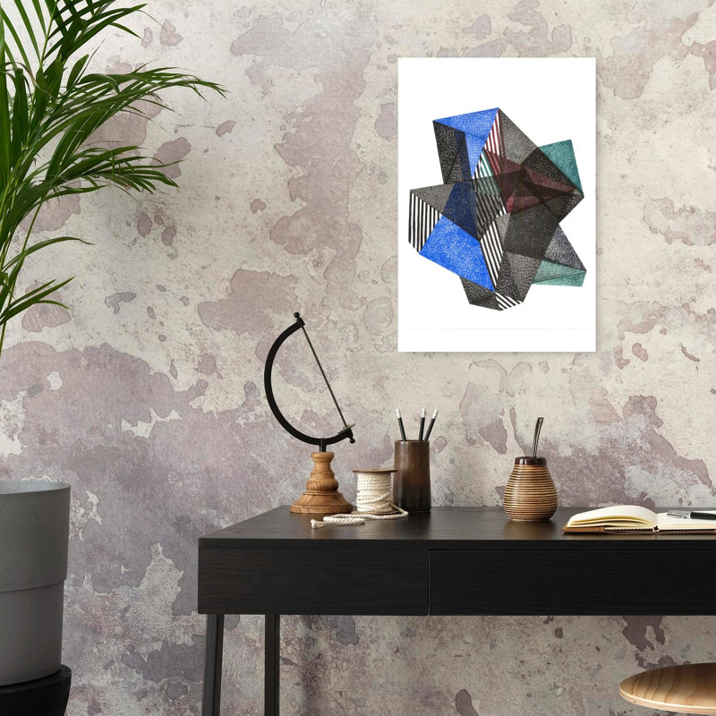 «Dynamic Geometric Forms Abstract», reproduction d'art mural contemporain, 24" H x 16" W