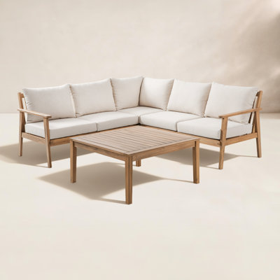 Weslyn 5-Person Eucalyptus Patio Seating Group