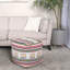 Pouf carré à imprimé péruvien fabriqué à la main Inca, blanc, rose, multicolore