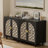 29.84" Black Bohemian Carved Storage Cabinet-561736872