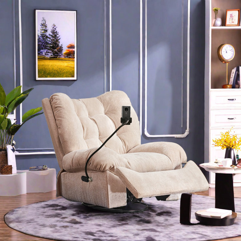 Fauteuil inclinable pivotant Steininn, Crème