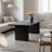 Modern Black Rectangular Solid Wood Dining Table-1322422474