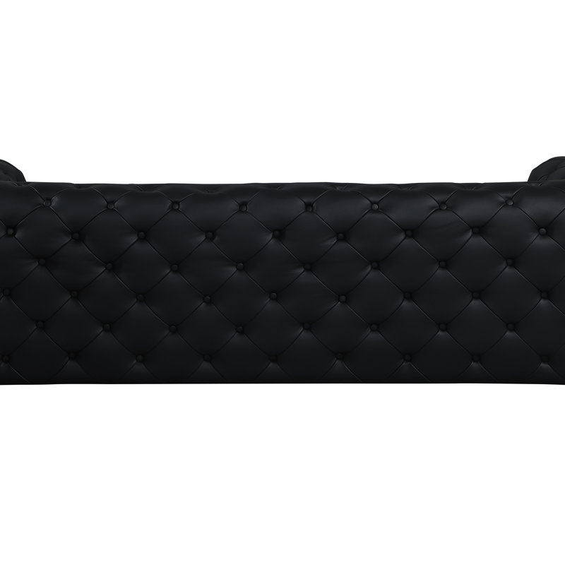 Canapé en cuir 100% italien Global United, Noir