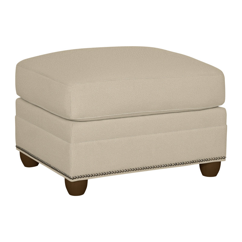 Fairgrove Upholstered Ottoman, Havana, Tuck Linen, Yes