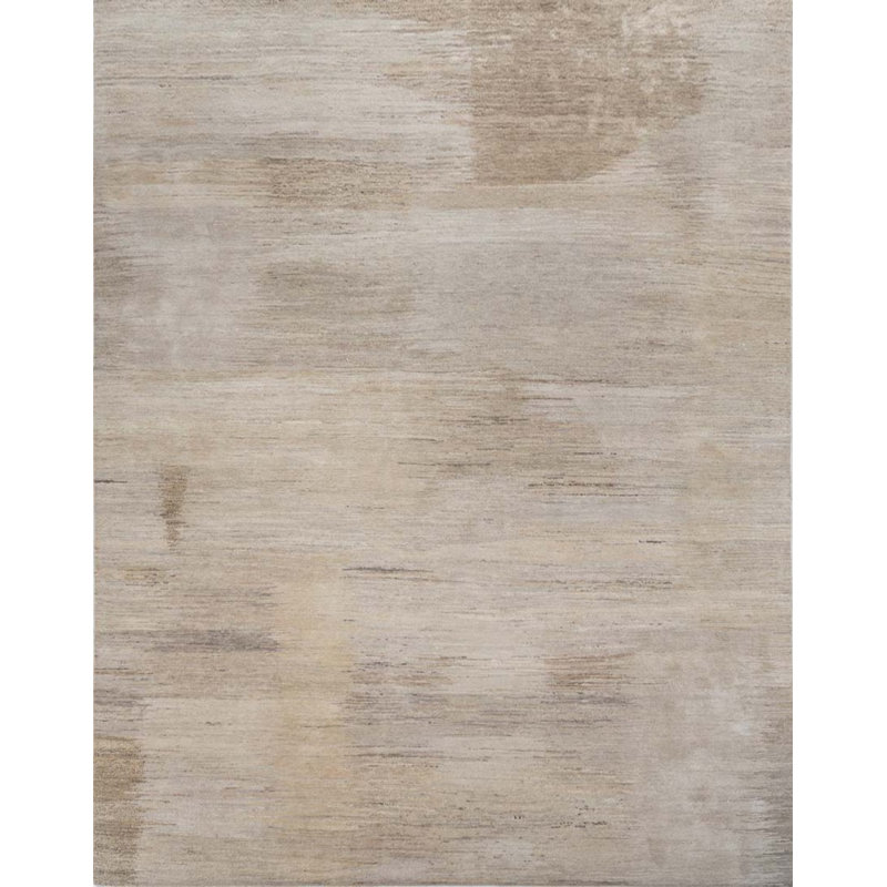 Contemporary One-of-a-Kind Rectangle 8' X 10' Wool Area Rug Ivory