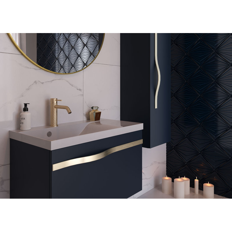 Bathroom Vanity Base Only, Navy Blue, Brushseel