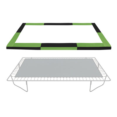 Couvre-ressorts de remplacement Plexalife - Coussin de sécurité, convient seulement au cadre de trampoline rectangulaire 10 x 17 pi de marque Upper Bounce - Noir / Vert
