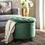 Repose-pieds de rangement rond en velours Hemi de 20,8 po Hemi-22170425