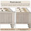 Base de lit en bois massif, lit plateforme très grand avec tête de lit, tête de lit haute en bois naturel, pas de sommier tapissier, beige-101164634-101164633