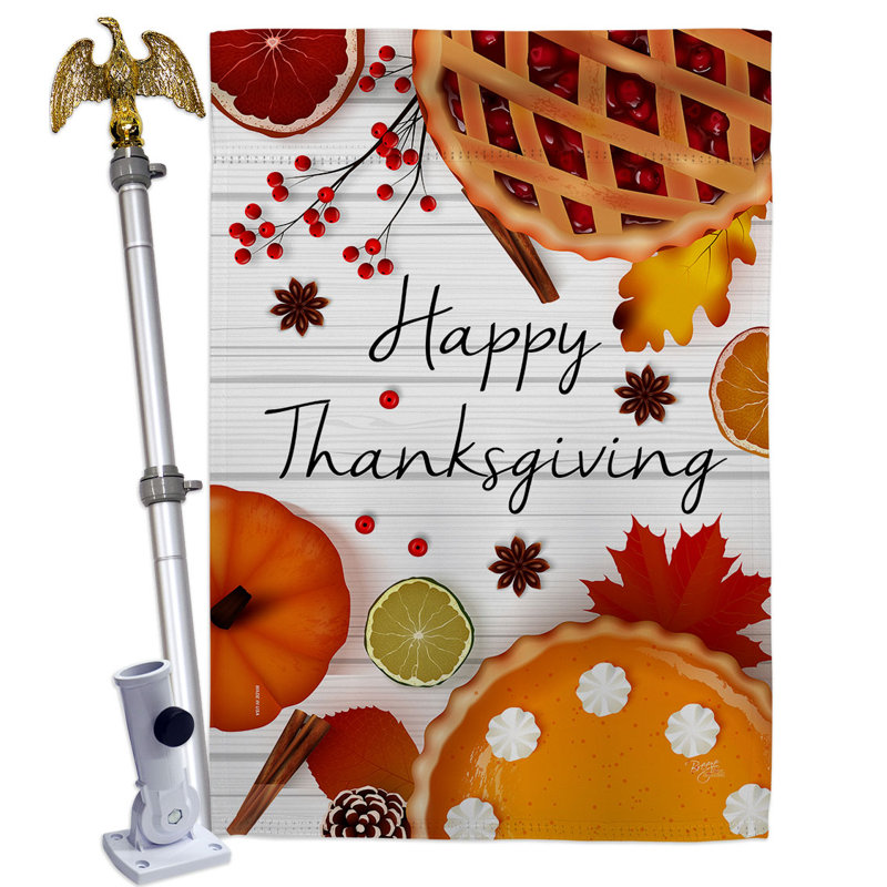 Double Sided 40'' H x 28'' W Polyester Thanksgiving Flag Set