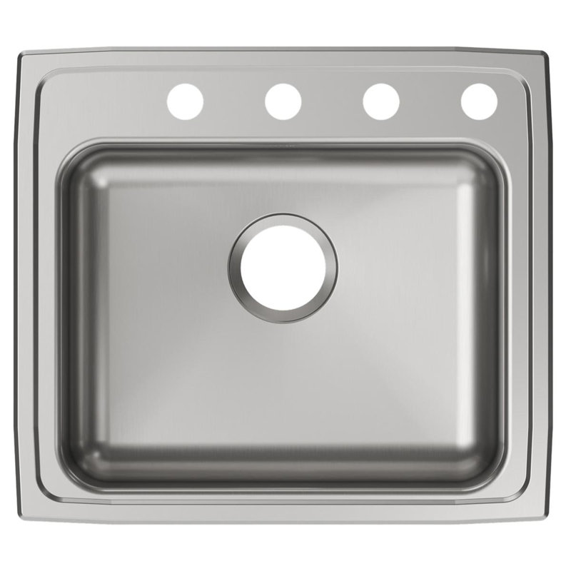 Évier de cuisine à montage sur plan L 22 po x l 20 po Lustertone, 4 trous