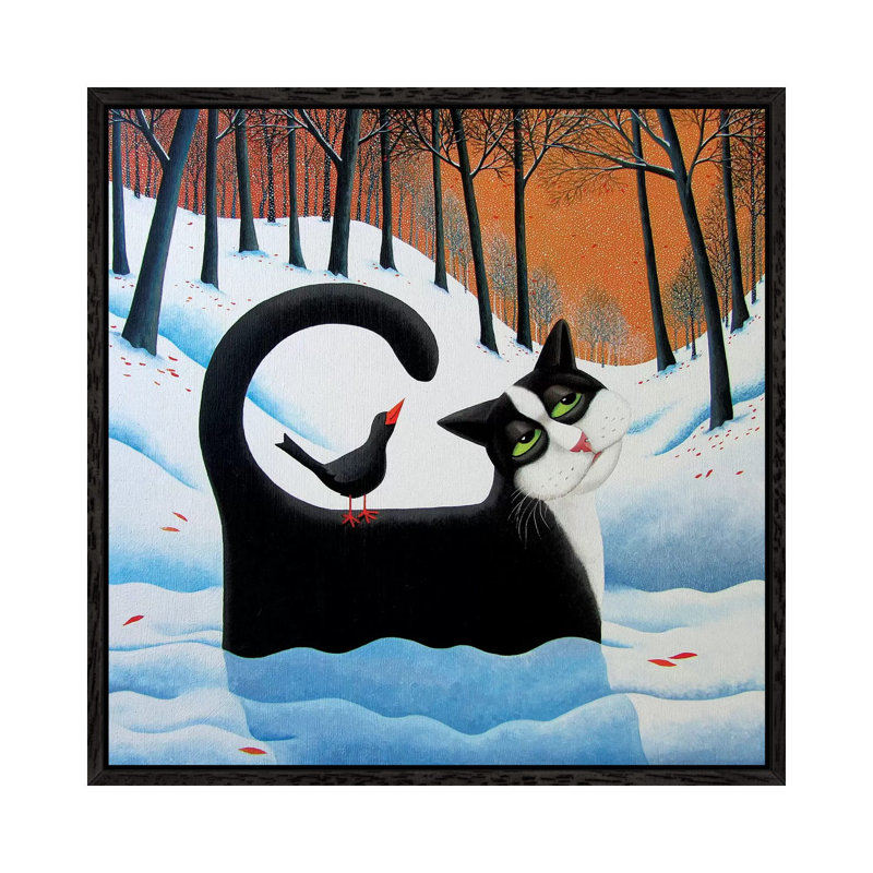 Snow Drifter by Vicky Mount - Painting on Canvas, 45.72cm H x 45.72cm W x 3.81cm D, Black Framed