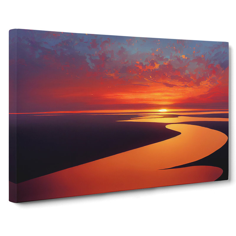 Soulful Ocean Sunset - Wrapped Canvas, 35cm H x 50cm W x 3cm D