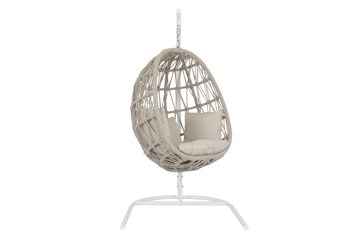 Milano Hanging Chair, Linen Canvas Sunbrella®, White