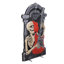 Guitare tombale Haunted Hill Farm d'Halloween 3 pi avec yeux rouges et blancs