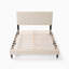 Structure de lit tapissier grand crème blanc, tête de lit capitonnée, design Mid-Century moderne, aucun sommier tapissier requis, tissu bouclé doux
