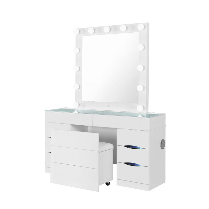 Ensemble de coiffeuse ELISA, Blanc