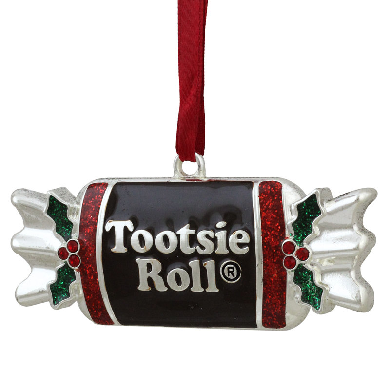 Ornement de Noël en forme de bonbon 3,25 "avec cristaux européens