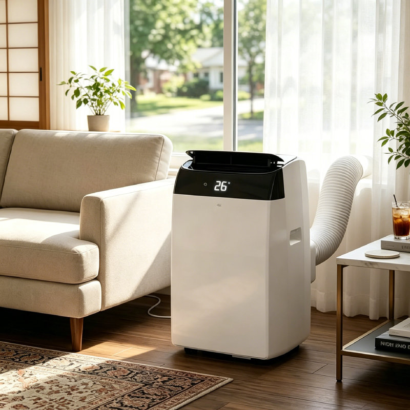 10000 BTU Portable Air Conditioner, 3-in-1 Mobile AC Unit with Cooling, Dehumidifier, Fan, 2 Speeds, 24H Timer, Sleep Mode, Quiet, Remote, Window Kits for Home & Office Up to 450 sq.ft.