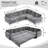 118" Oversize Convertible Sleeper Sofa With Nailhead Trim, Upholstered Sofa Couch With Pull-Out Bed-46215795