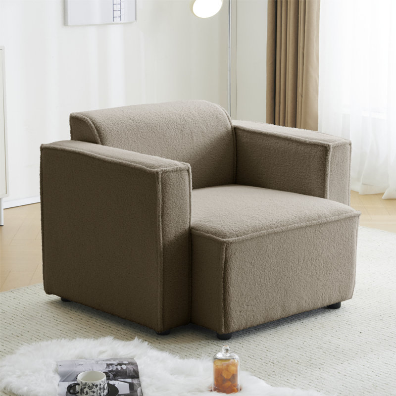 Modular Accent Chairs-single Accent Chairs With 2 Arms, Taupe
