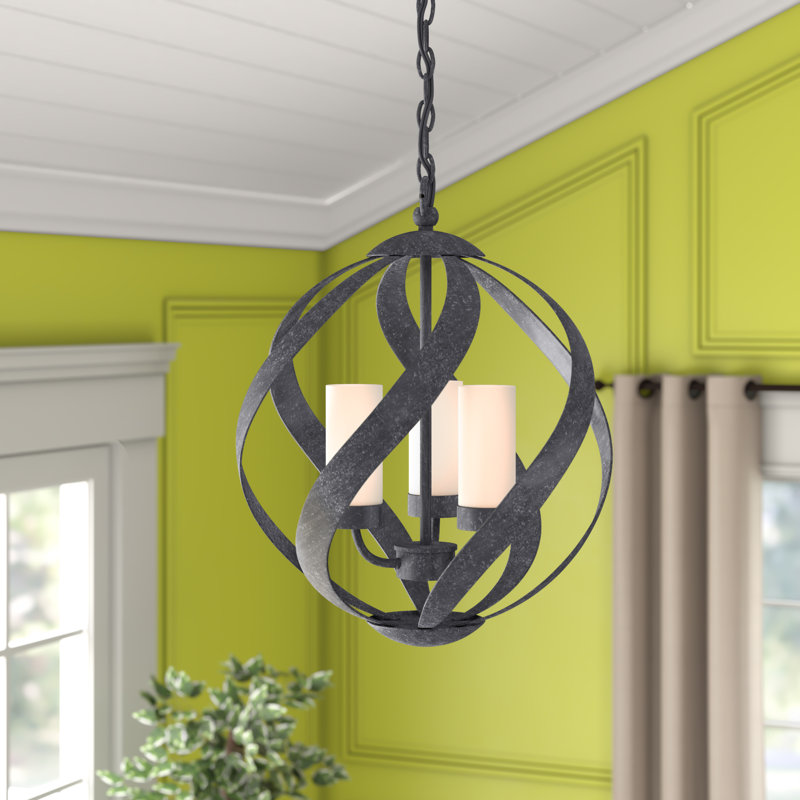 Lustre en forme de globe à 3 lumières Victorino