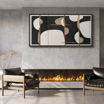 Abstract Geometric Shapes Minimalist Black Brown Accents Modern