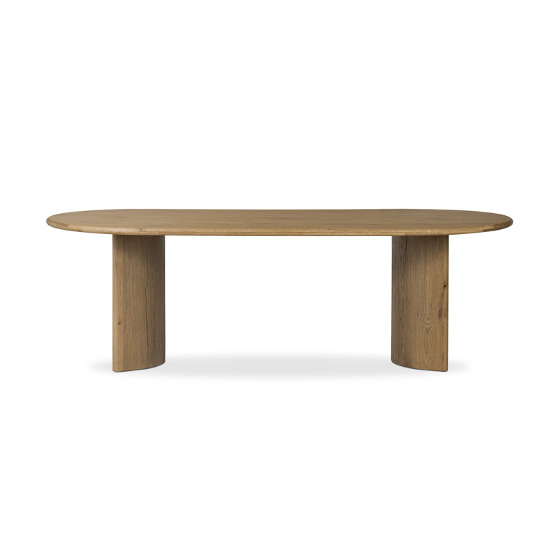 Paden Oval Dining Table, Worn Oak Veneer, 30" H x 94" W x 42" D