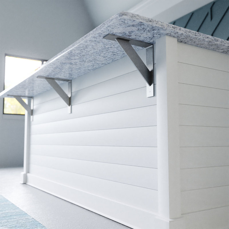 White Steel 18'' Bracket for Shelves and Countertops