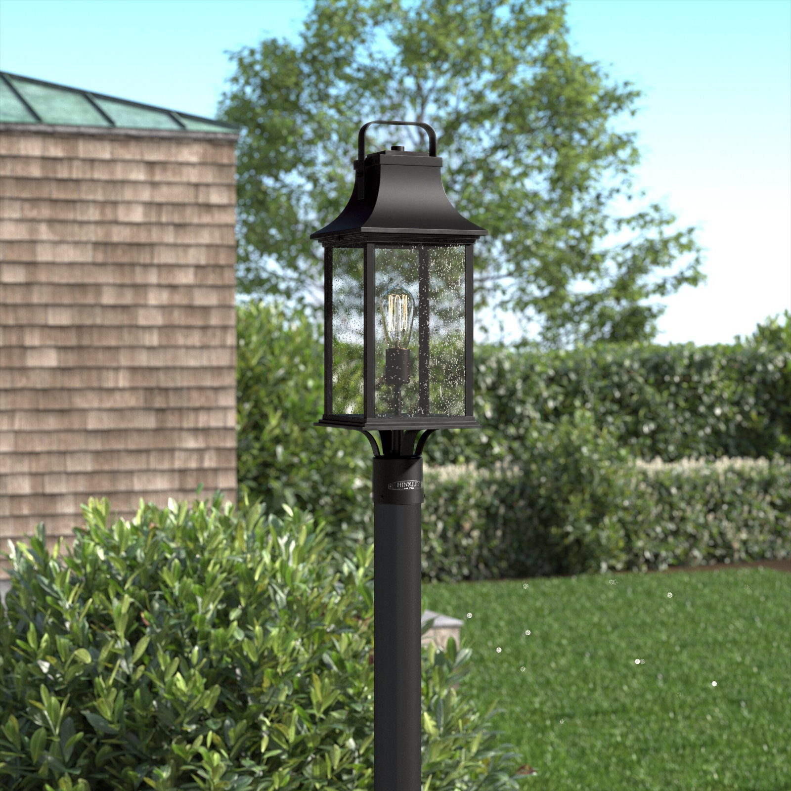 Sereia Seeded Outdoor Lantern Head, Textured Black