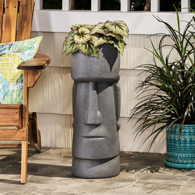 Jardinière l 9,31 po x P 24,51 po H - pierre moulée, pour cour arrière en oxyde de magnésium