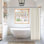 Tringle de rideau de douche à bout carré 32-92 pouces - Tringle à tension réglable sans perçage en acier inoxydable pour salle de bain, cabine de douche et salon