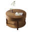 Table basse ronde en bois massif de 17,27 po de hauteur, 31,5 po, moderne Mid-Century, noir, rangement ouvert, support, diamètre américain à assemblage rapide, tablette de rangement à 2 niveaux, pieds, garniture décorative perlée-256413548