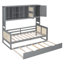 Lit de jour simple en bois gris avec lit gigogne et rangement-259129028-259129030