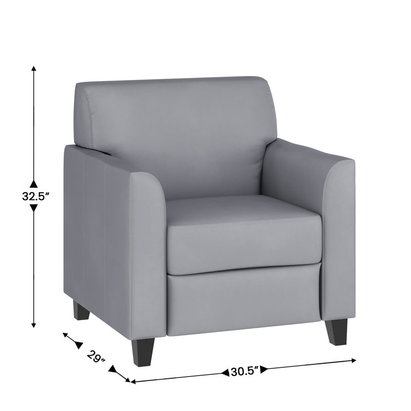 Diplomat Gray LeatherSoft Chair with Hardwood Frame